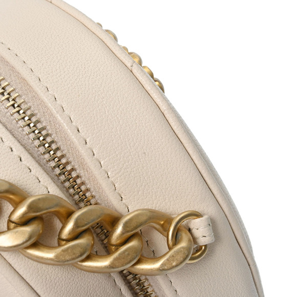 CHANEL Matelasse Chain Shoulder Bag Beige Lambskin - Picture 7 of 9